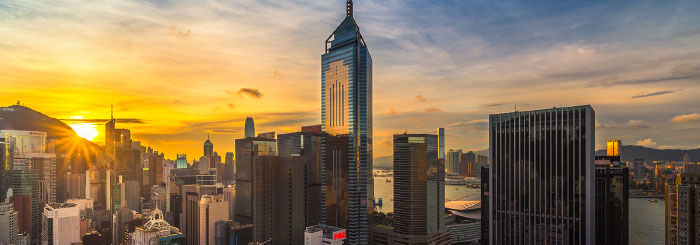 Sunset over Hong Kong 