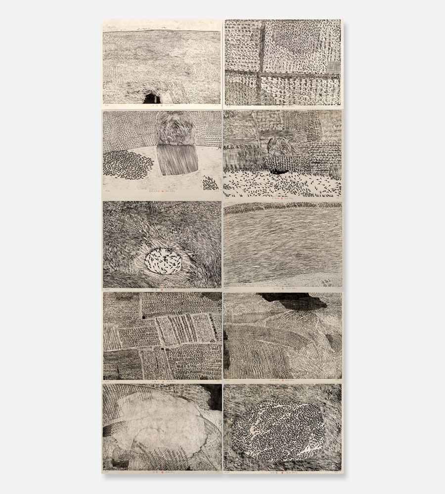 SERIES OF REPETITIONS, 10 WOODBLOCK PRINTS